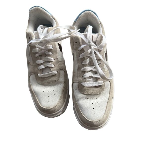 Nike Air Force 1 sneaker low Pixel desert sand Women Sz 10 white/black blue/grey - Picture 2 of 8